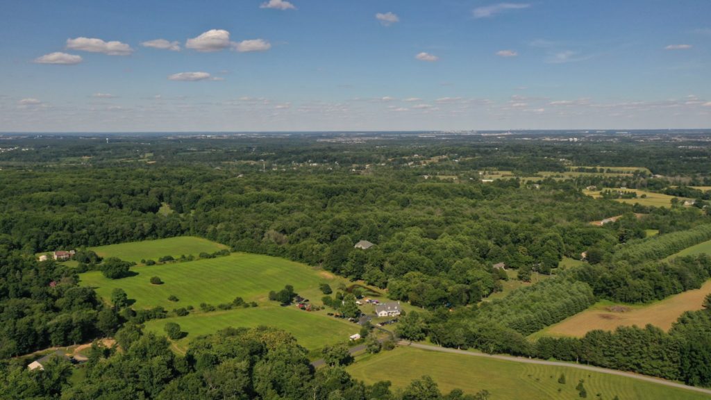 drone photo of loudoun county hills