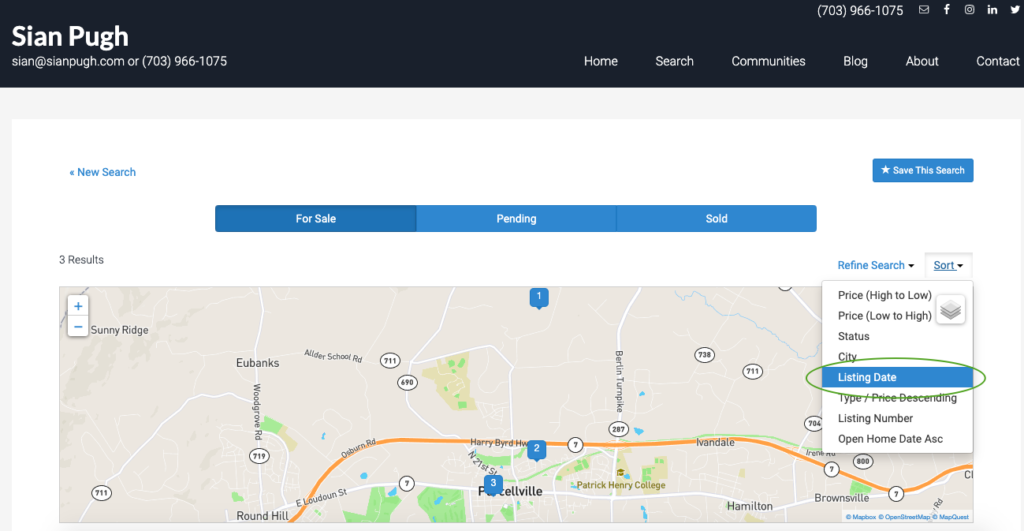 sort home results